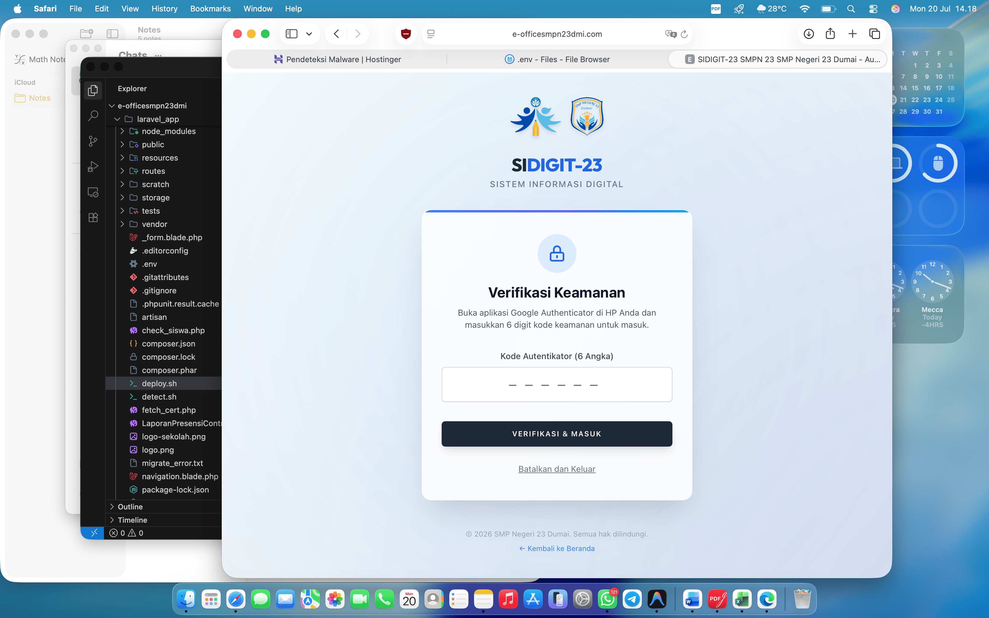 Tingkatkan Keamanan Data Digital, SMPN 23 Dumai Wajibkan Penggunaan Google Authenticator pada E-Office SIDIGIT-23